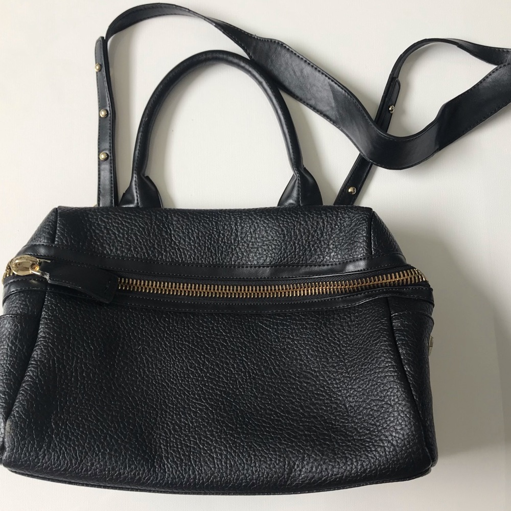 Dream Control Black Modern Zip Satchel Purse